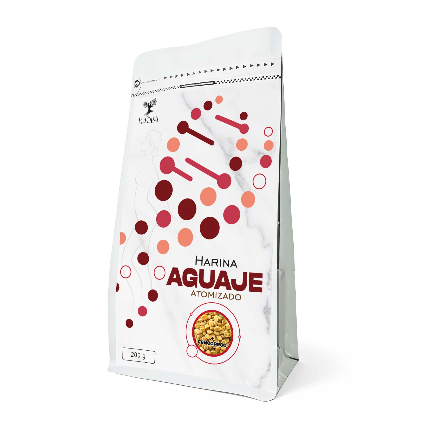 harina de aguaje y fenogreco Harina de Aguaje Atomizado con Fenogreco en Polvo – 200 g - Imagen 1