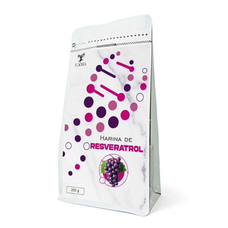 Pote de Resveratrol en Polvo 200g. Suplemento antioxidante para la longevidad celular y salud cardiovascular.