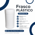 Frasco Plástico Cilíndrico de 1kg con Tapa Hermética – Multiusos - Imagen 2