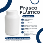 Frasco Plástico Multiusos 1kg - Boca Ancha con Tapa Hermética - Imagen 2